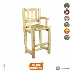 Chaise haute en bois de cèdre blanc