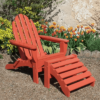 B404 adirondack pliant peint rouge avec repose pieds