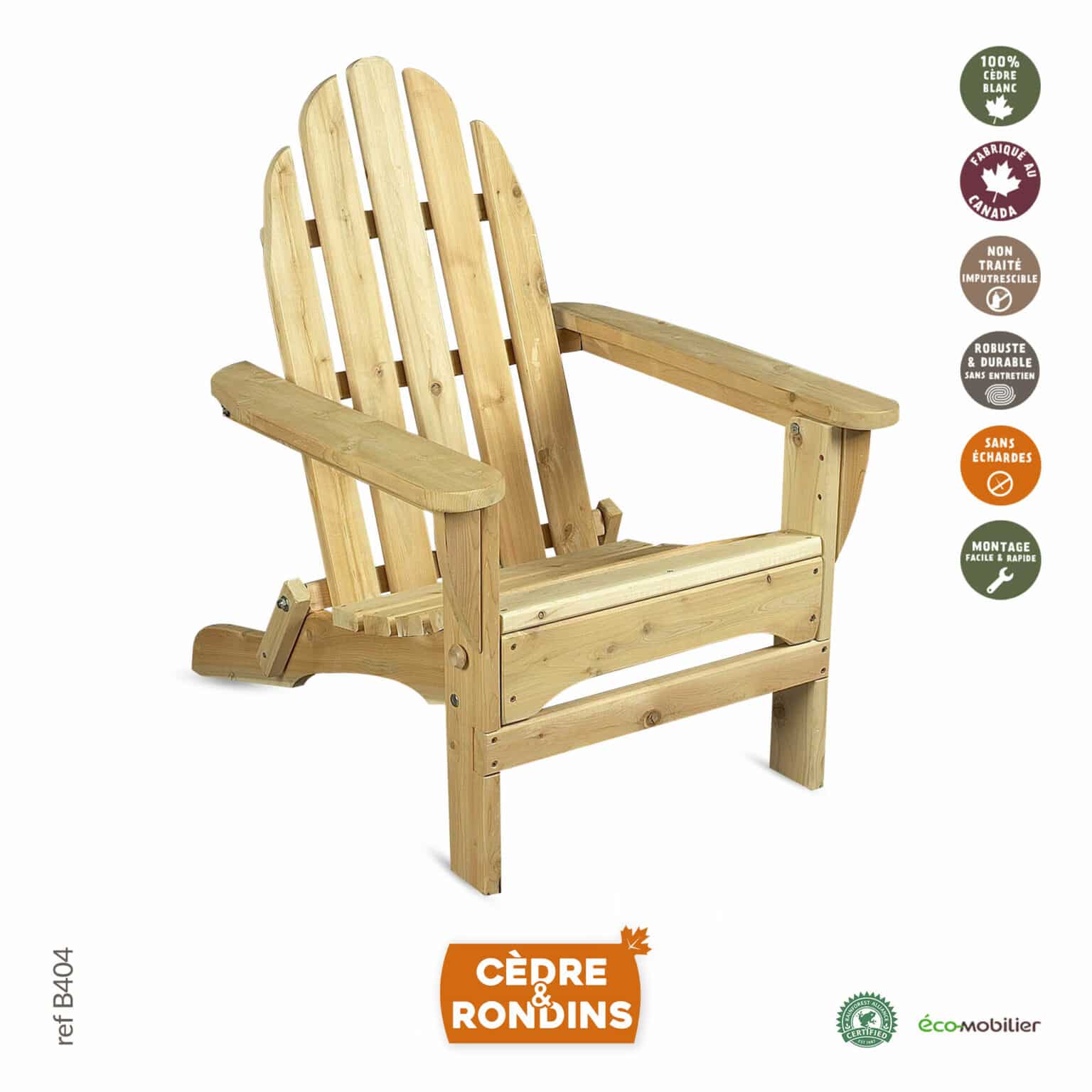 Coffret Cireur En Cèdre Avec Repose-pieds - 4 Pieds - Bois Massif (Neuf)