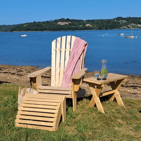 B404A adirondack deluxe avec repose pied B406A et table basse adirondack B409