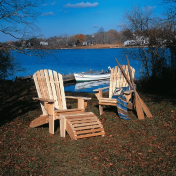 ensemble fauteuil adirondack en bois de cèdre blanc