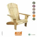 Fauteuil Adirondack Deluxe en bois massif et design. Référence Cèdre et Rondins B404A. Adirondack original style américain ou canadien.