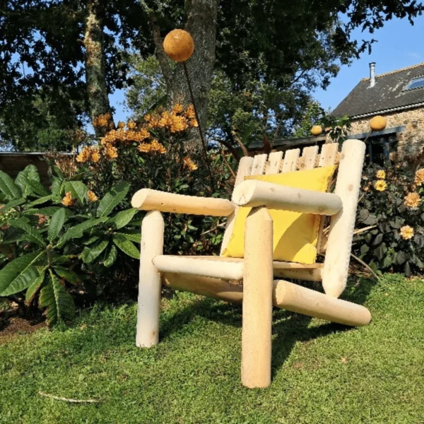 B4KD fauteuil dossier bas en bois de cèdre