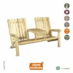Fauteuil tête-à-tête 2 personnes en bois de cèdre blanc