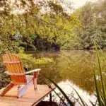 B404A adirondack deluxe cèdre et rondins en bord de lac