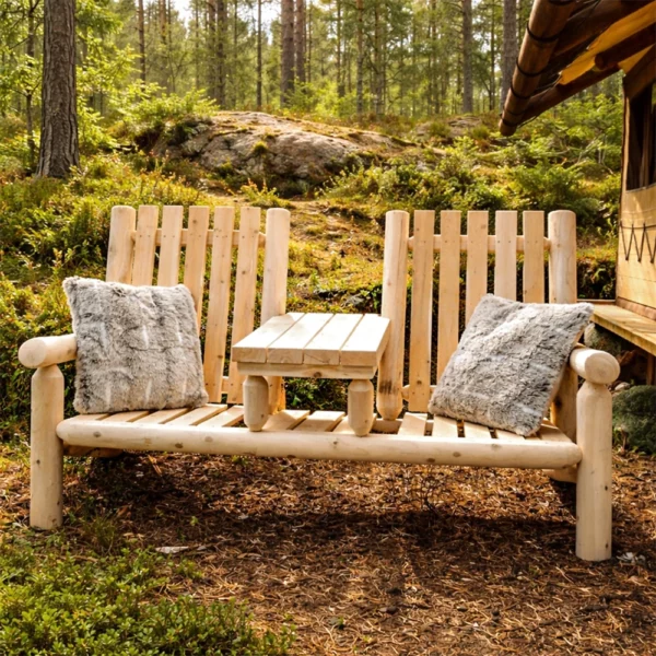 banc double fauteuil en rondins de bois massif pour exterieur et jardin b7ttkd