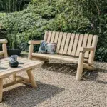 canape banquette bois massif cedre rustique cedre et rondins jardin