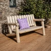 canape banquette bois massif cedre rustique cedre et rondins jardin terrasse