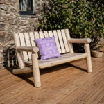 canape banquette bois massif cedre rustique cedre et rondins jardin terrasse