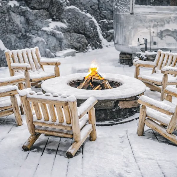 fauteuil en bois massif jardin terrasse hiver neige robuste anti moisissure cèdre blanc