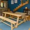 ensemble salon repas avec lot de bancs en bois massif et sa table à manger pour intérieur et extérieur Cèdre & Rondins