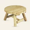 Petite table ronde en rondins de bois massif pour extérieur et intérieur style rustique canadien