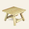 petite table basse appoint en rondins de bois blanc rustique solide