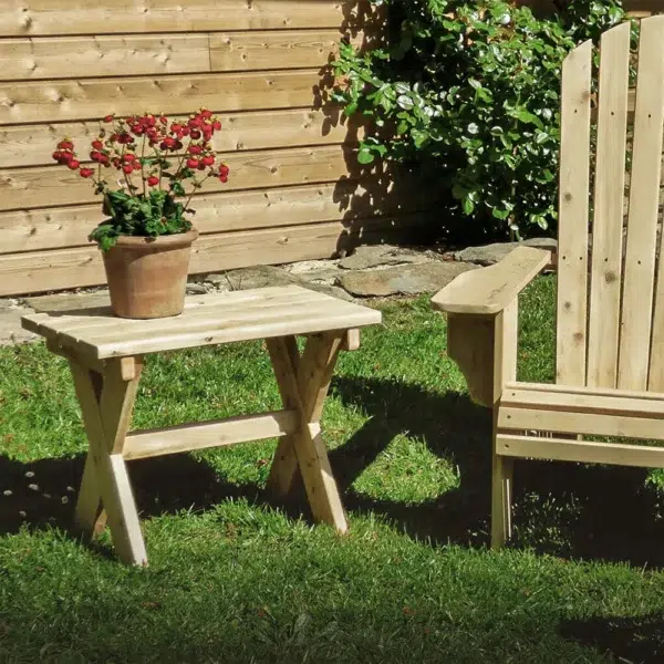 petite table en bois appoint extérieur clair naturel massif