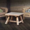 petite table en bois blanc massif de cedre pour jardin