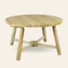 table jardin ronde en bois trou parasol