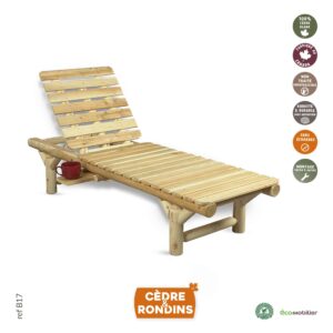 Chaise longue en bois de cèdre blanc