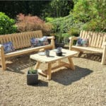 salon jardin bois canape table S4