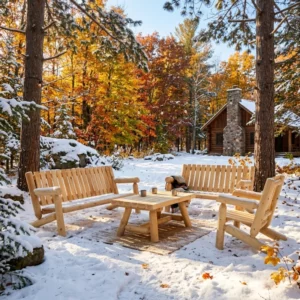 Salon S5 ensemble salon de jardin en bois toutes saison