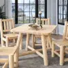 salon repas 4 chaises et table en rondins bois massif r4s - cedre et rondins