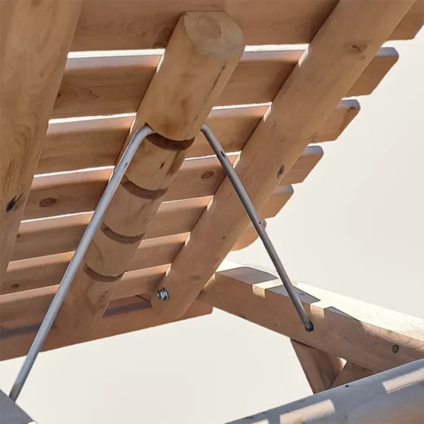 transat bois bain de soleil rondins massif cedre dos inclinable