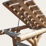 transat bois bain de soleil rondins massif cedre dos inclinable rustique