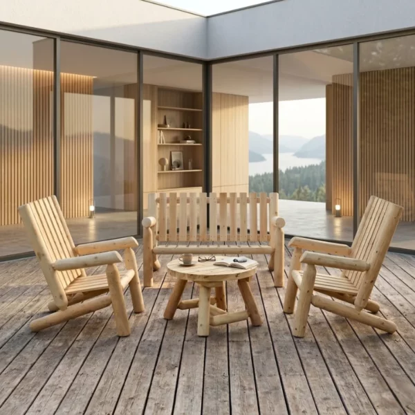 S1H ensemble salon mobilier bois interieur