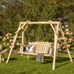B26KD balancoire avec portique en bois de cèdre blanc