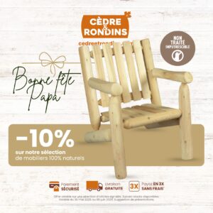 promotion sur le mobilier de jardin avec les fauteuil avec dossier bas en bois de cèdre blanc canadien