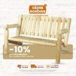 Promotion sur le banc de jardin en bois de cèdre blanc tendance