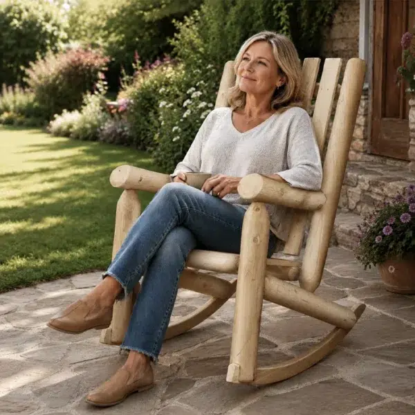 rocking chair a bascule américain canadienne cèdre et rondins en bois massif