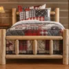 literie lit double adulte 90x200 en rondins de bois massif canadien