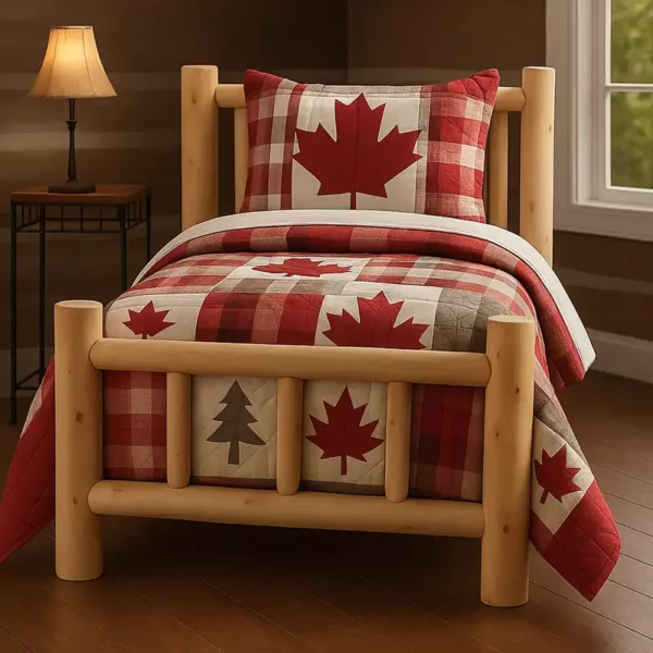 literie lit simple 90x200 en rondins de bois massif canadien écologique