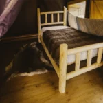 literie lit simple 90x200 en rondins de bois massif canadien écologique rustique