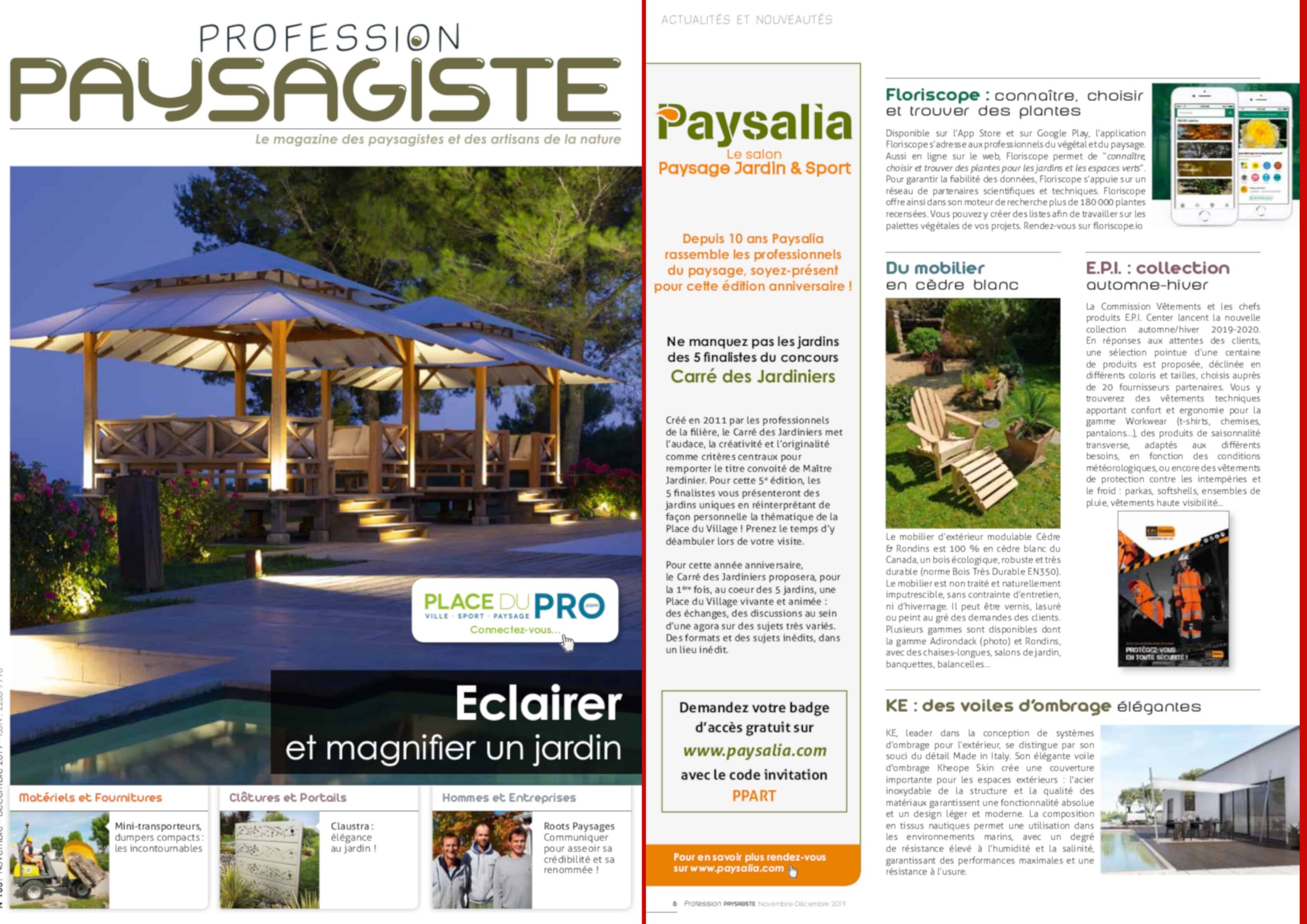 MAGAZINE PROFESSION PAYSAGISTE – Novembre 2019