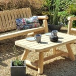 table basse jardin bois B90A