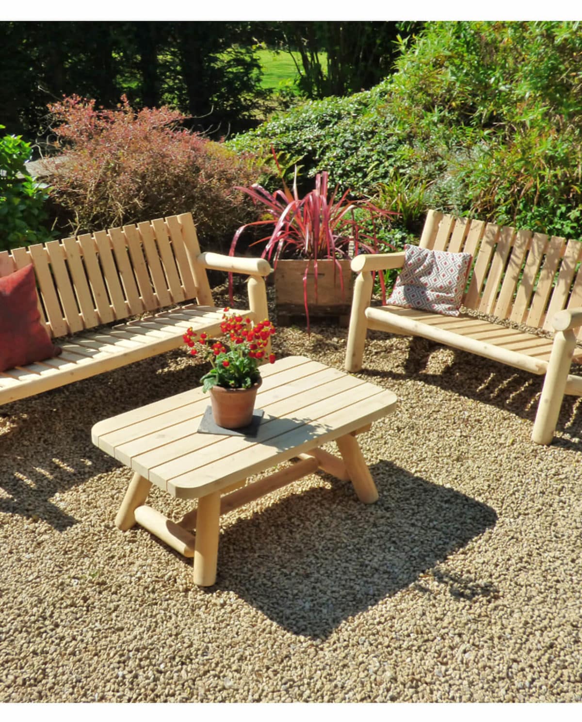 salon de jardin en bois S4