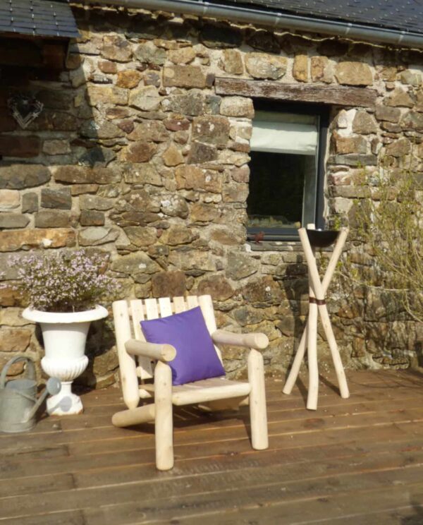 fauteuil jardin rondins bois B4KD