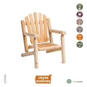 Fauteuil dossier arrondi en bois de cèdre blanc