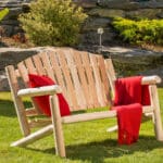 B106L banc 2 places en bois dossier arrondi