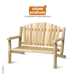 b106l banc en bois massif de cèdre blanc canadien et tendance en rondin de bois pour jardin - cedre et rondins