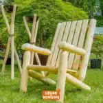 B4AKD fauteuil dossier haut cèdre & rondins château de chantilly
