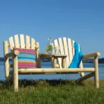 B107L fauteuil double dossier arrondi en cèdre blanc