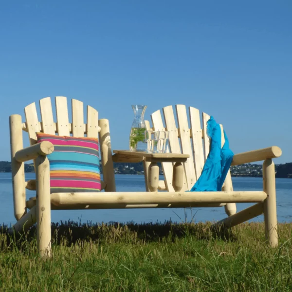 B107L fauteuil double dossier arrondi en cèdre blanc