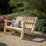 banc bois massif rustique Cèdre et Rondins 2 places b6kd