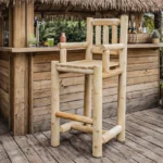 Chaise haute ne bois massif de cèdre blanc pour mange debout Bar et restaurant