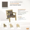 Set coussins Sunbrella Taupe Fauteuil 1 place