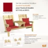 2 Sets coussins 1 place Sunbrella Rouge