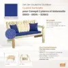Set coussins Sunbrella bleu 2 places