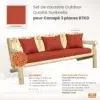 Set coussins Sunbrella 3 places Paprika